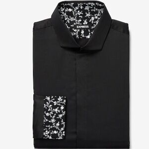 EXPRESS Men's Black Casual Button Up Long Sleeved Shirt XXL Slim (NWT)
